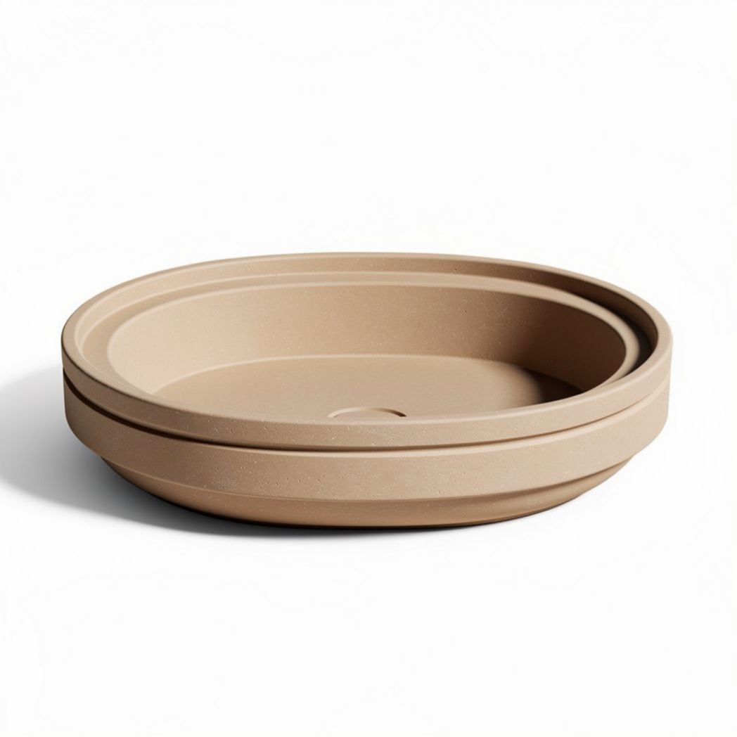 Bodemschotel voor planten 25 x 25 x 5cm bruin kunststof met afvoeropening