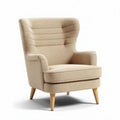 Beige fauteuil met houten poten geschikt voor woonkamer 80 x 70 x 100cm