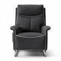 Relaxfauteuil met verstelbare rugleuning en metalen frame grijs 80 x 70 x 100cm