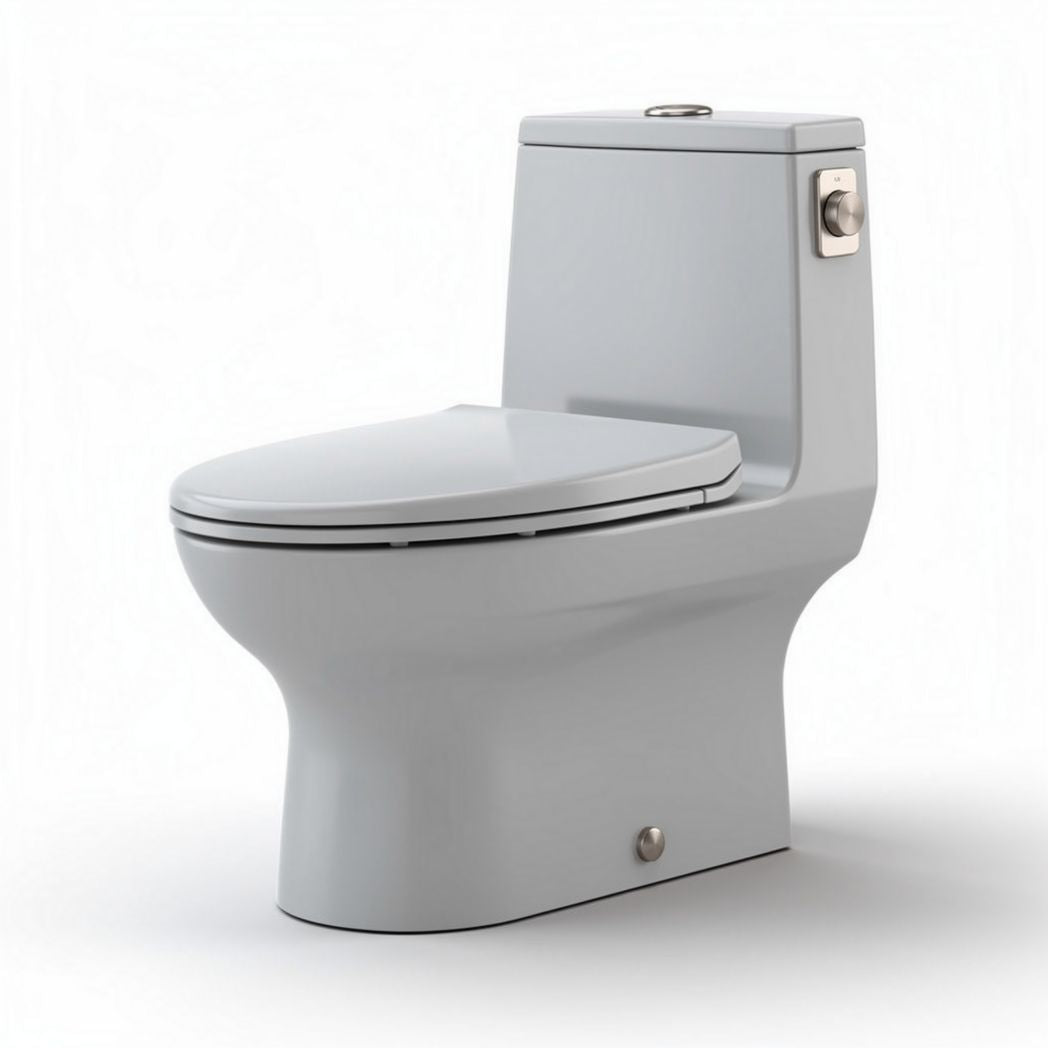 Witte keramische toilet met modern ontwerp en compacte afmetingen 70 x 35 x 40cm