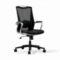 Bureau stoel met netstof rugleuning en gestoffeerde zitting zwart 60 x 60 x 100cm
