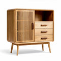 Houten dressoir met open vak en drie lades in natuurlijk eiken 80 x 45 x 85cm