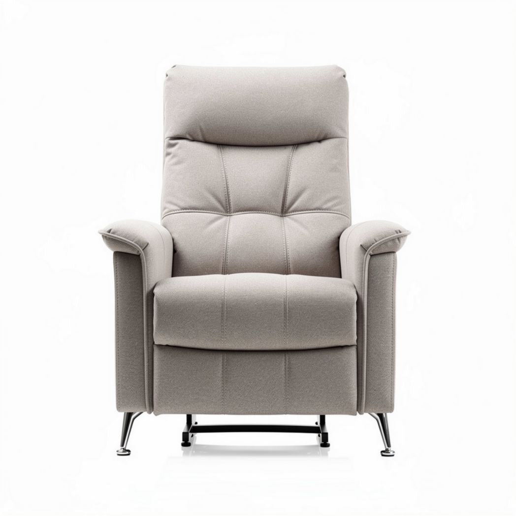 Relaxfauteuil van stof in lichtgrijs met verstelbare rugleuning 85 x 80 x 100cm