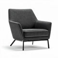 Fauteuil stof grijs met metalen poten voor woonkamer 80 x 80 x 90cm
